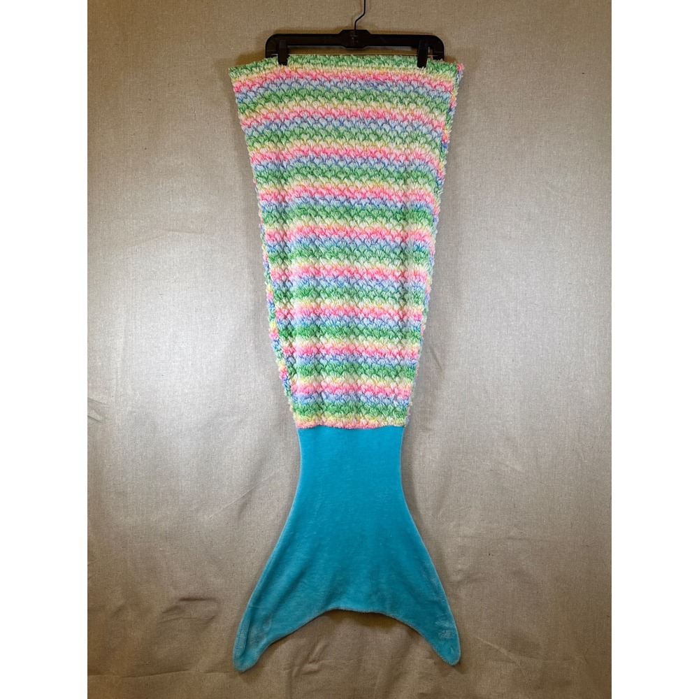 Five Below Rainbow Mermaid Tail Wearable Blanket Plush Scalloped Fin Cozy Throw